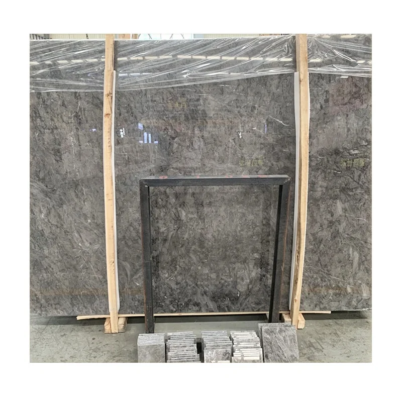 天然輸入石材 スター・ダークグレーマーブルスラブ（ホテルの壁・床タイルデザイン用）