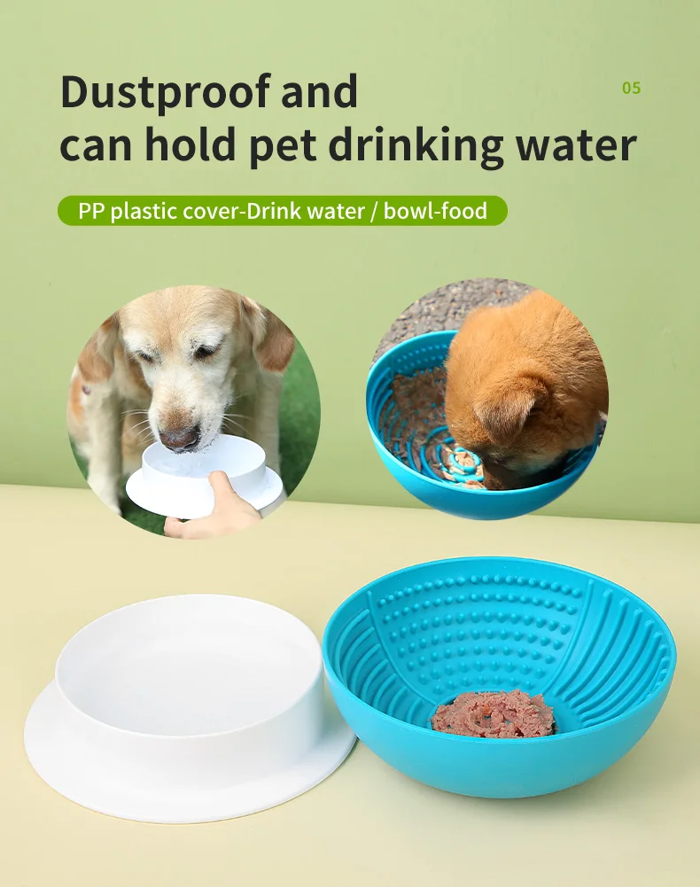 Wholesale Custom Raised Elevated Silicone Pet Food Water Bowl Slow