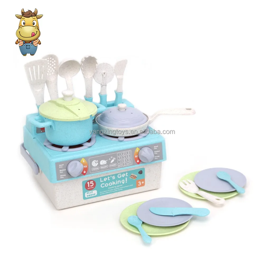Домашняя кухонная игрушка от производителя газовая плита игрушки для приготовления пищи Экологичная Пшеничная солома детская ролевых игр посуда инструменты