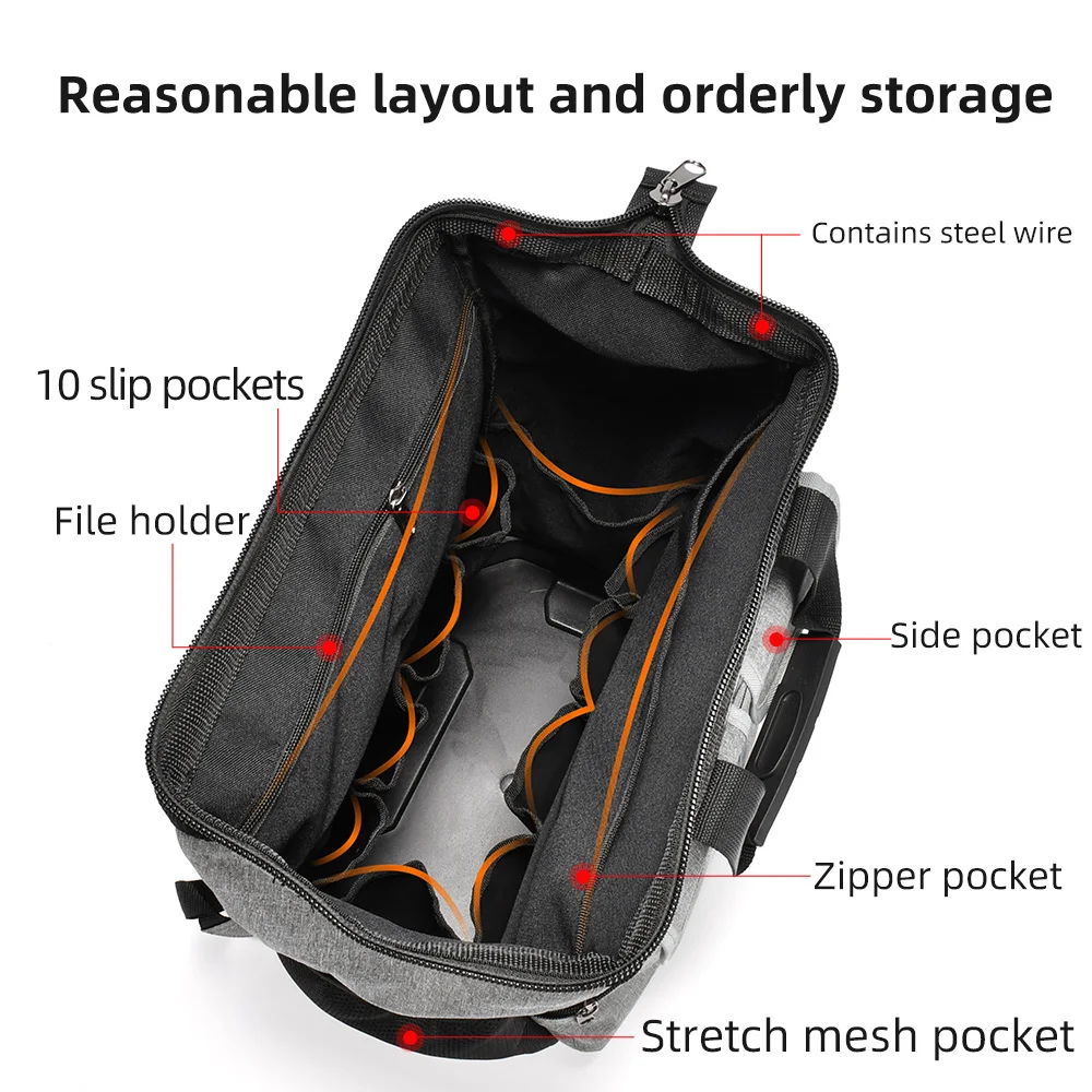 Engineer Electrician Tool Bag Heavy Duty Portable and Durable Mechanical  Canvas Functional Tool Pouch Backpack Bag, image size:1000x1000