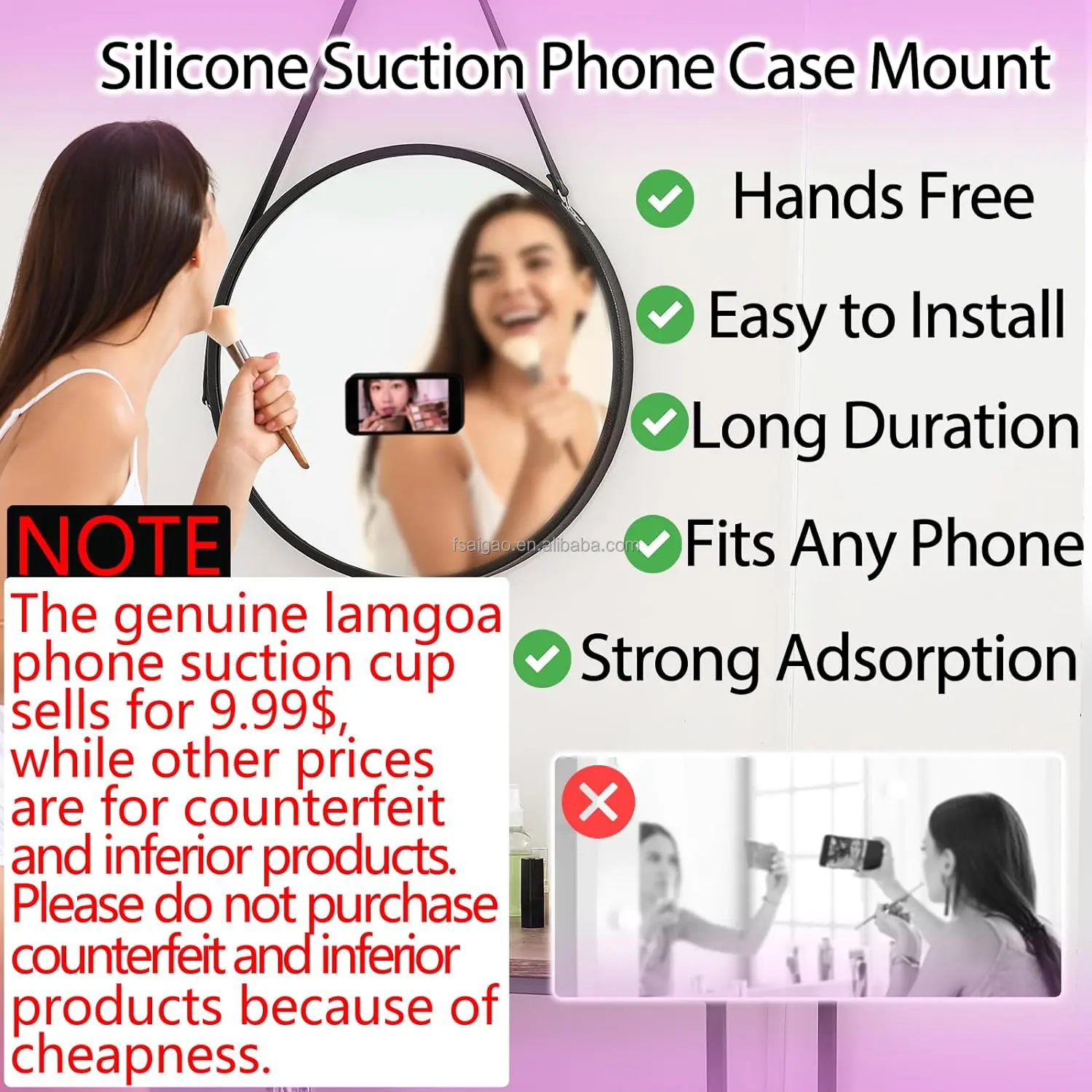 Non Slip thicken Sucker Mat Mobile Phone thicken rectangle Magnetic  Silicone Sucker Cup For Phone supplier