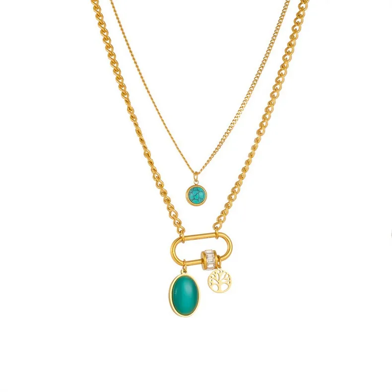 Collier Ras Du Cou Argent 925 - Motif Géométrique Deux Cercles - Femme - CO07