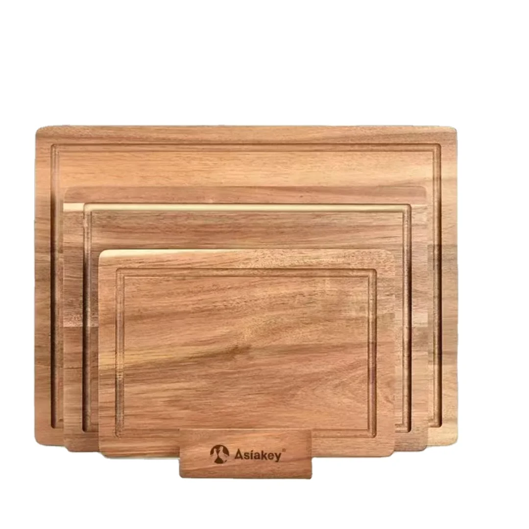 Wholes Acacia Cutting Boards Set Wood Cutting Board Set of 3 for Kitchen, Acacia Wooden Cutting BoardsThick Chopping Board