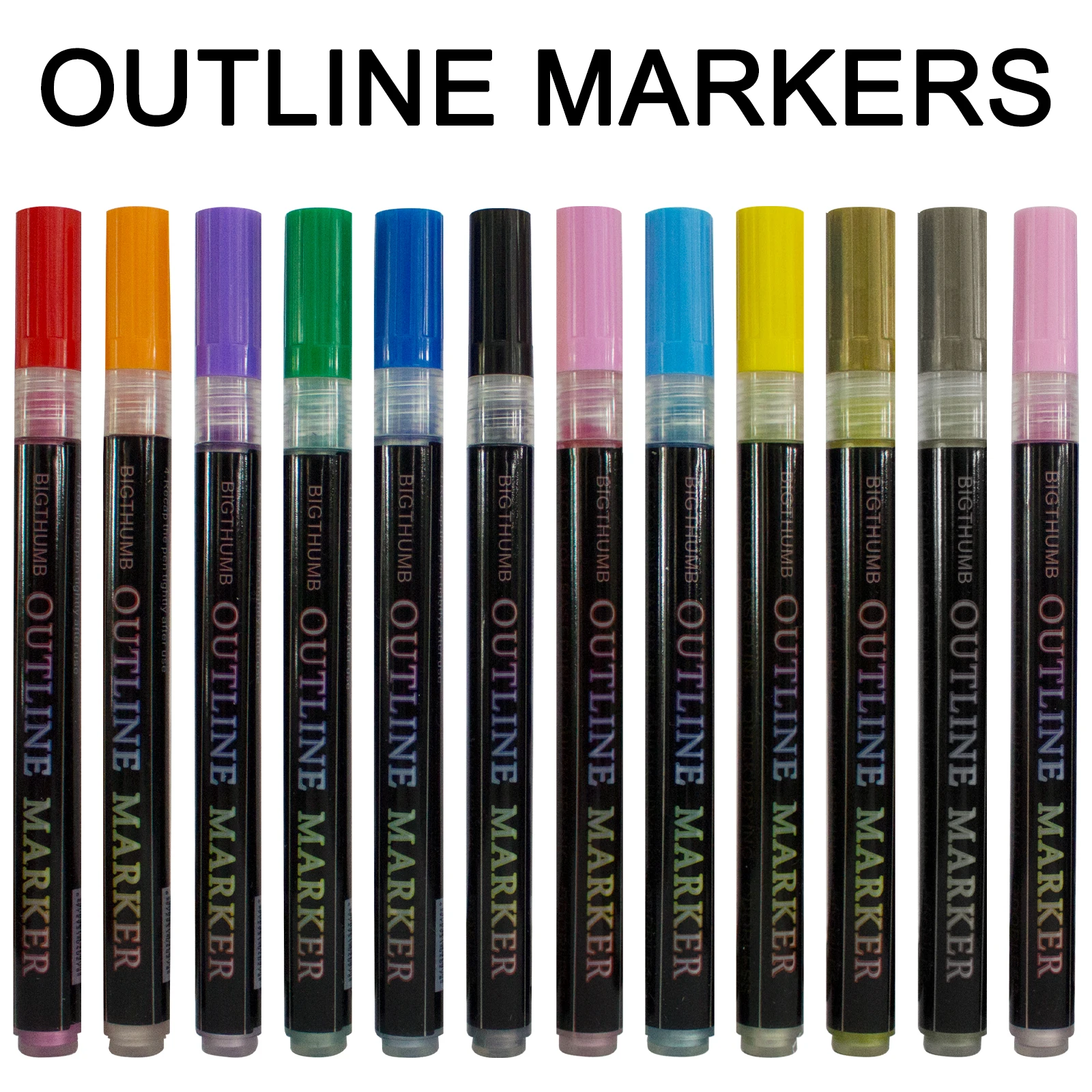 12pcs/set Double Line Outline Pens Markers Colored Marker Pens For Painting  Album Scrapbook 