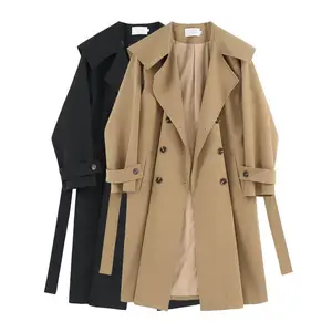 Relaxed Irregular Arrival Fit Womens Cap New Custom Fashion Women Oversized Long Sleeve Loose Fit Wool Fall Women Trench Coats