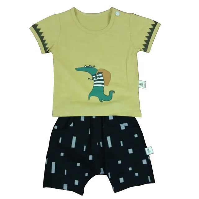 
Оптовая продажа, комплект для новорожденных, футболка и шорты унисекс, летние комплекты для новорожденных 