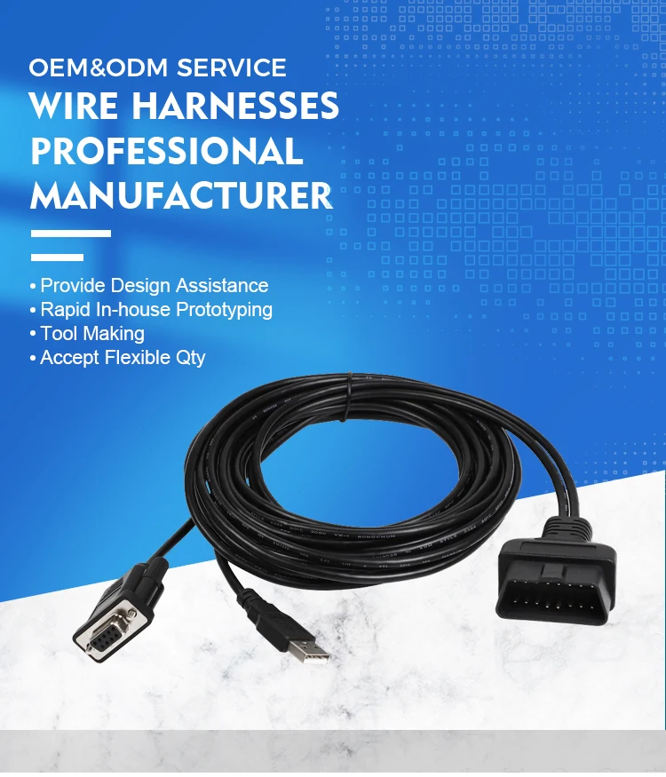 product obdii 16pin female to db9p female with usb j1962test obd2 to db9p usb cable for vga interface diagnostic diy programming-2