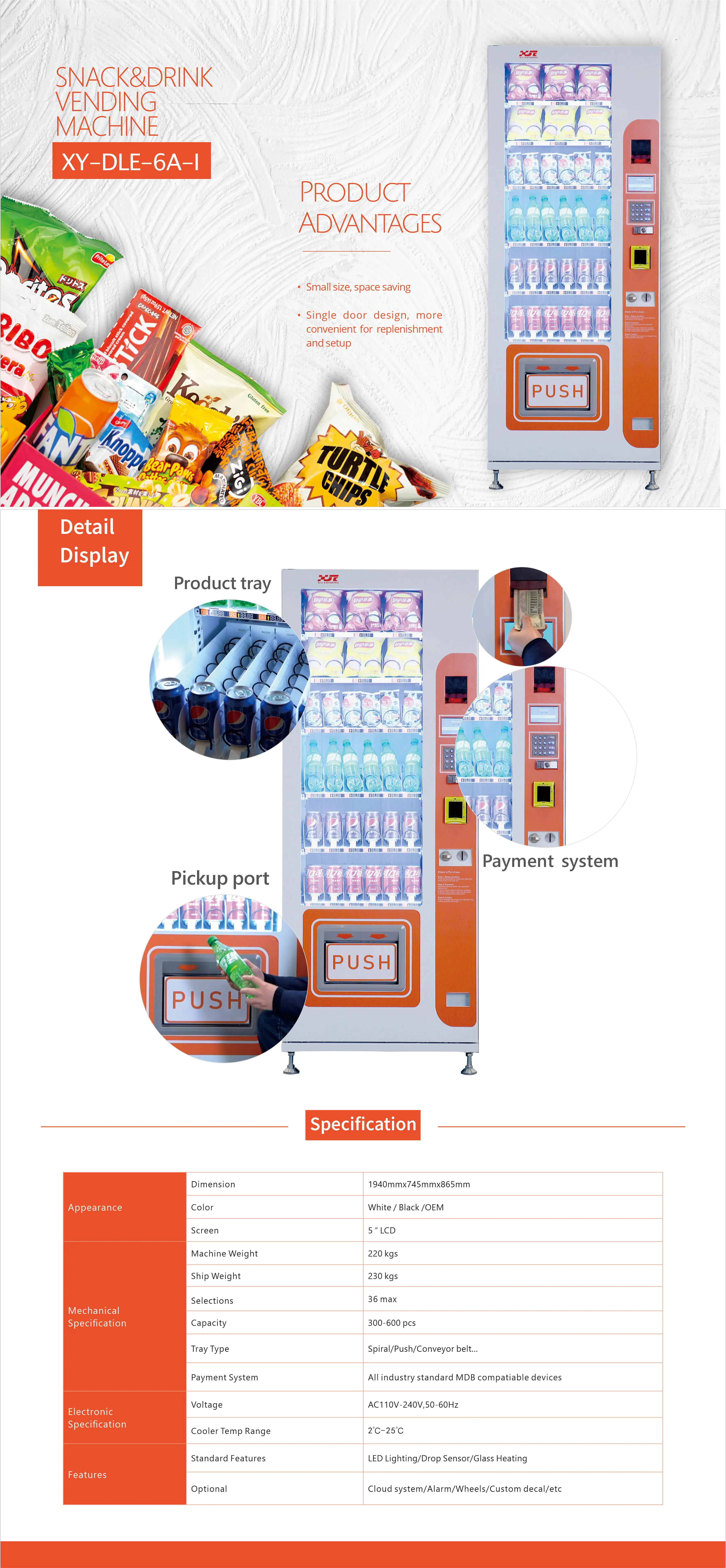 Slim Small  Vending Machine with Refrigerated for Selling Snack and Drink Cigarette