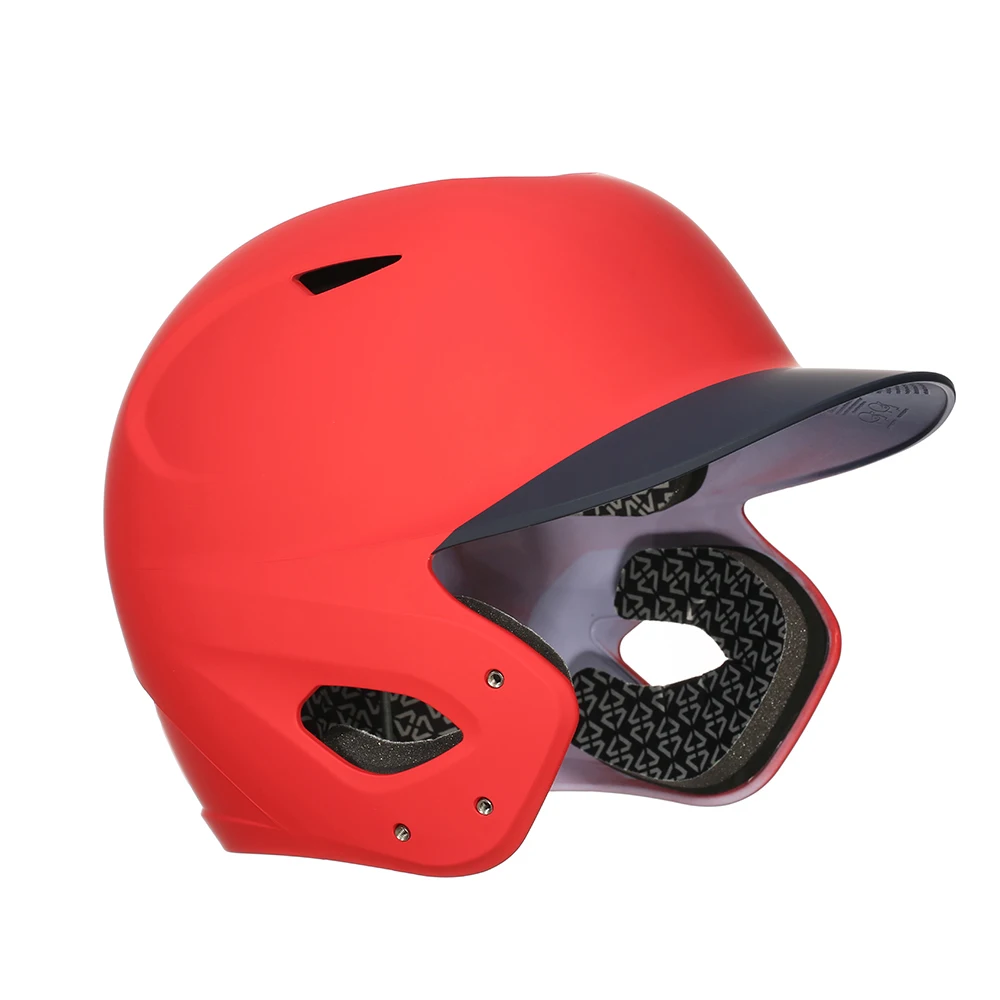 red softball helmet