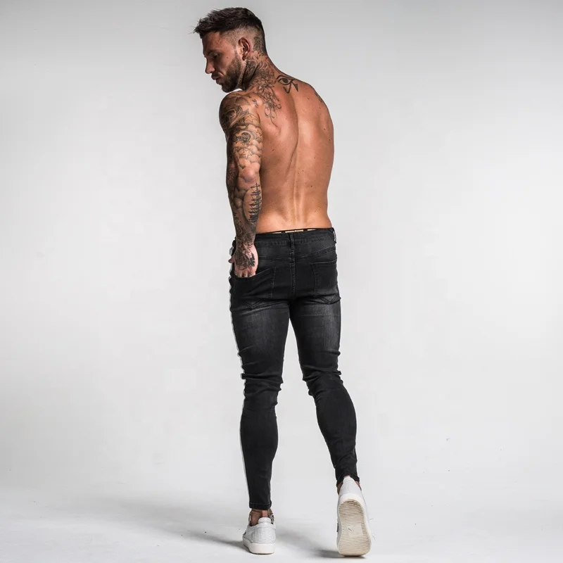 Gingtto Jeans Da Uomo Neri Gingtto Men's Stylish Super Fly Custom