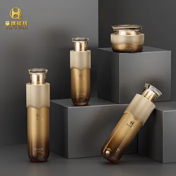 luxury skincare packaging glass bottle cream jar set empty cosmetics containers skin care lotion pump bottle