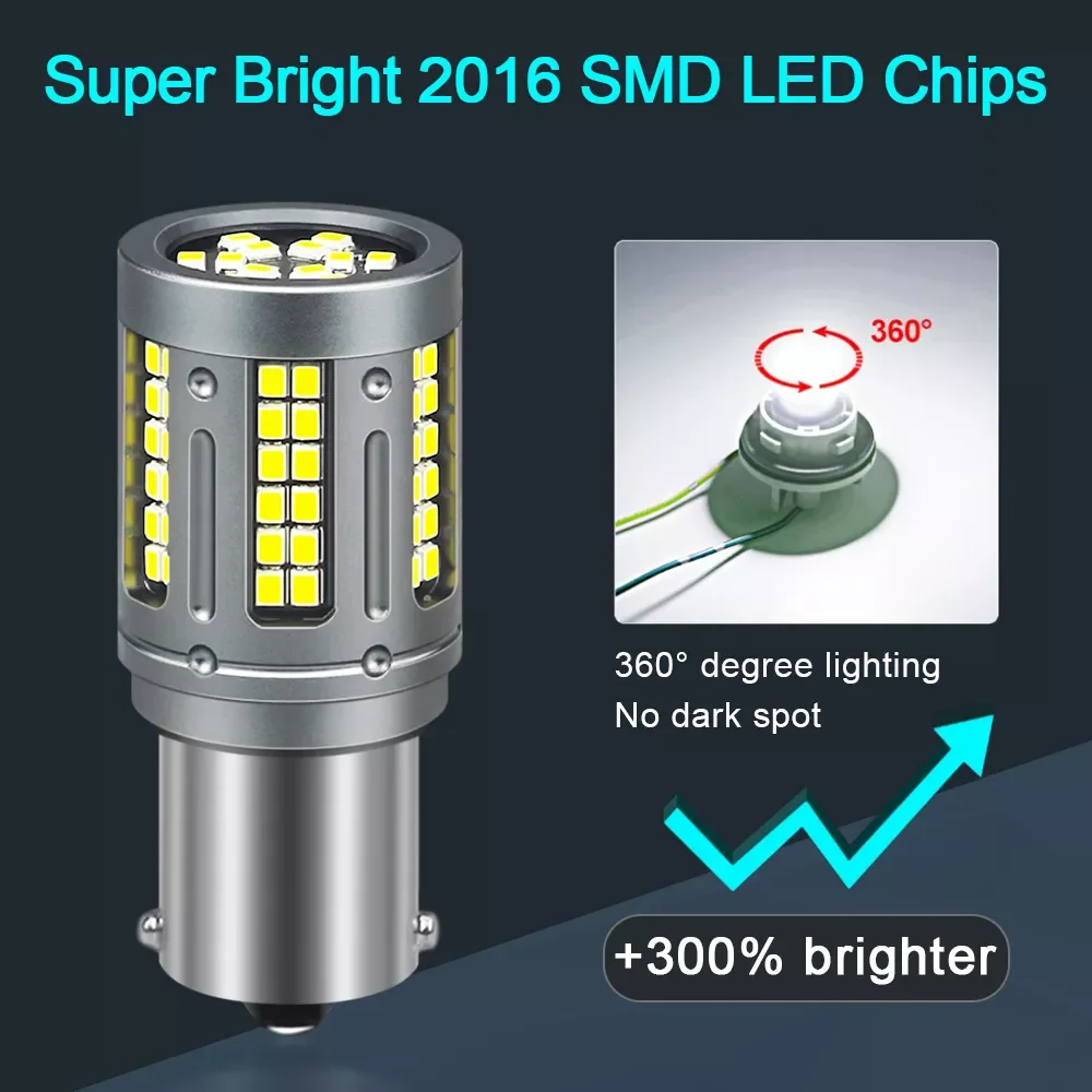 Py21w Ba15s P21w Led 1156 Bau15s Bulb 2016 84smd Canbus 1157 Bay15d Car