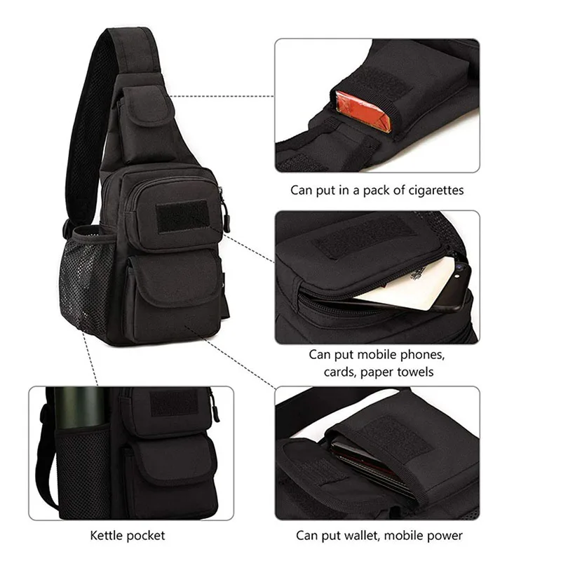 Custom Logo Tactical Assault Sling Bag Pack Practical Tactical Chest Shoulder Bag Practical Tactical Bag for Training