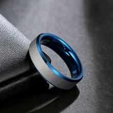 8mm Free Engraving Men Tungsten Carbide Ring Men and Women Wedding Band Blue Plated