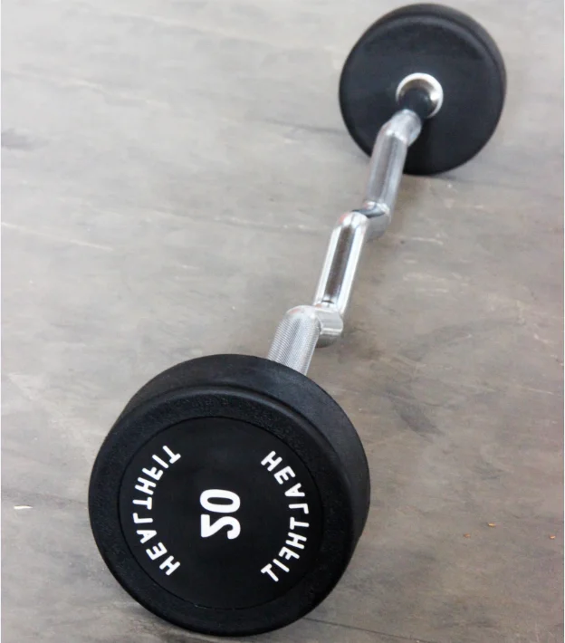 Commercial Curl Bar Bodybuilding Weight Lifting Barbell Weight Plate Curved  Barbell