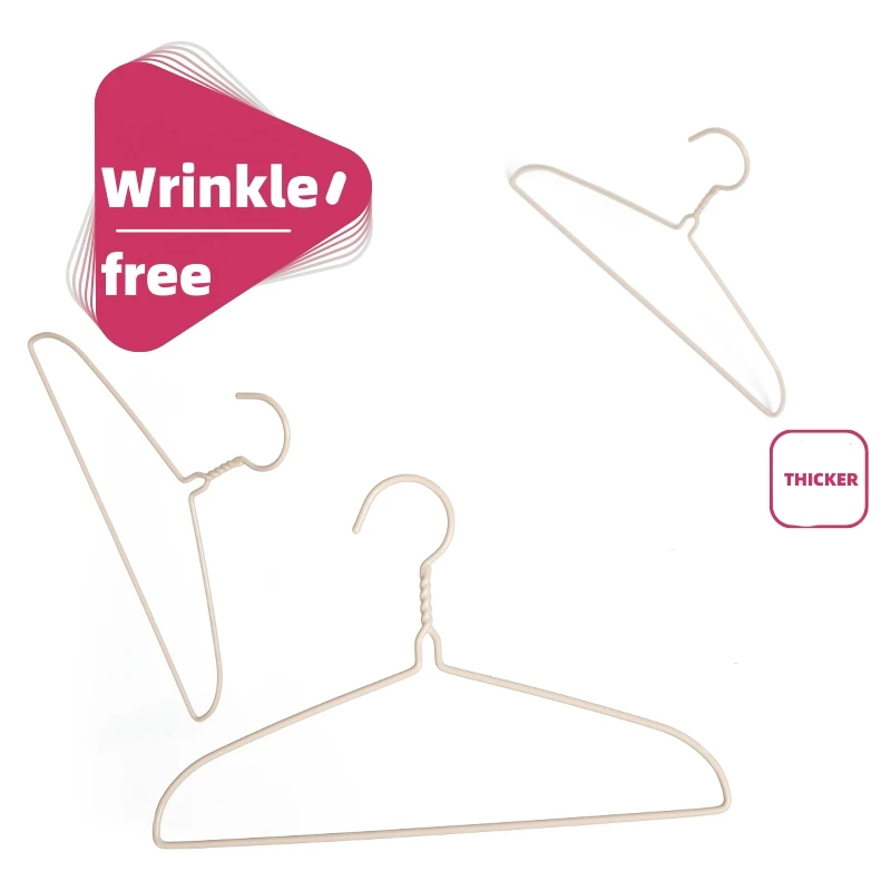 SOLELY 12 inches Thick Kids Wrinkle-free metal wire hanger with Plastic Coating Laundry Hanger