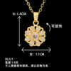 Xl221 multi-petalo girasole collana d'oro