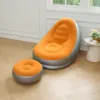 Silver & Orange(sofa + footstool + foot pump)