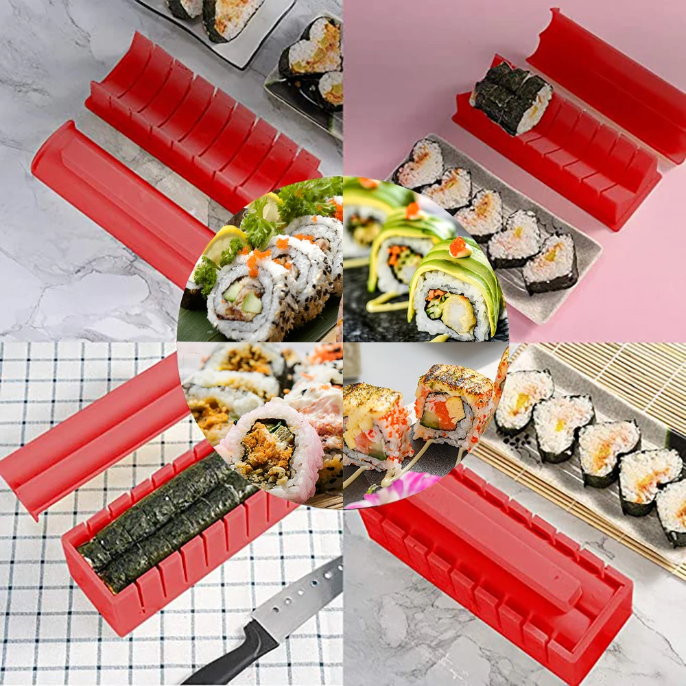 Stainless Steel Sushi Maker Equipment Kit Japanese Rice Ball Cake Mold Sushi  Making Tools Mould