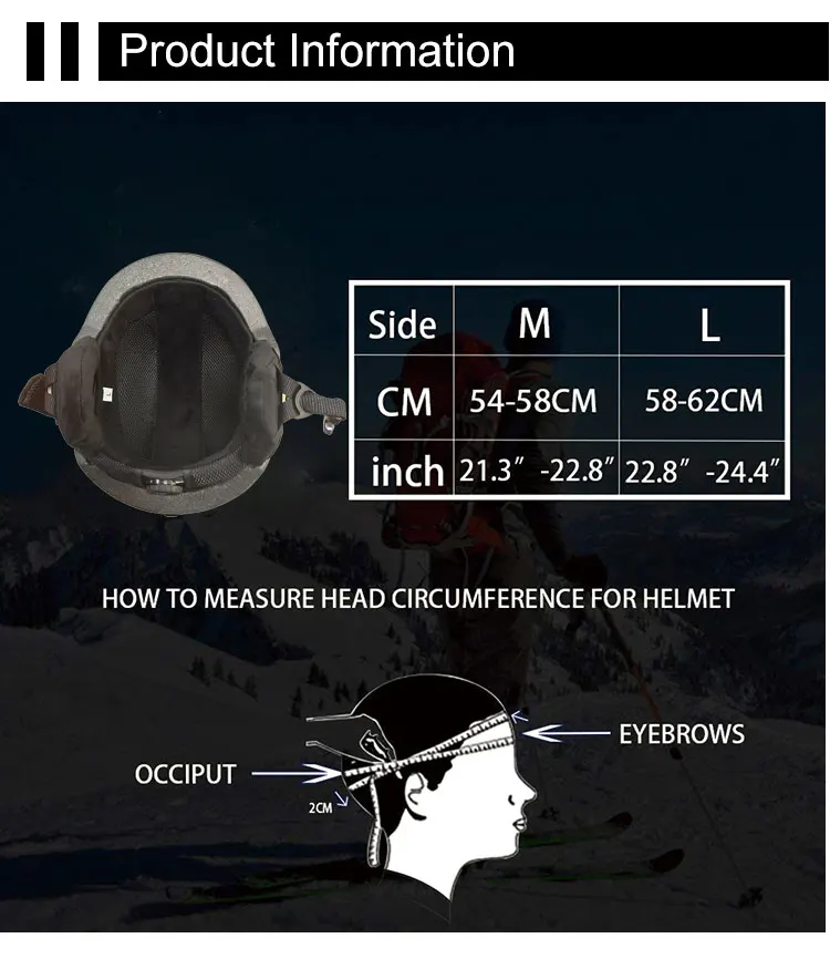 Snowboard Helmet Ski Helmet With Lightweight Durable Pc Shell&eps Foam