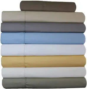 Solid Color Comforter Bedsheet Bedding Set 1800tc Polyester / Cotton Sheet Sets Home 4 Piece Microfiber Bed Sheet