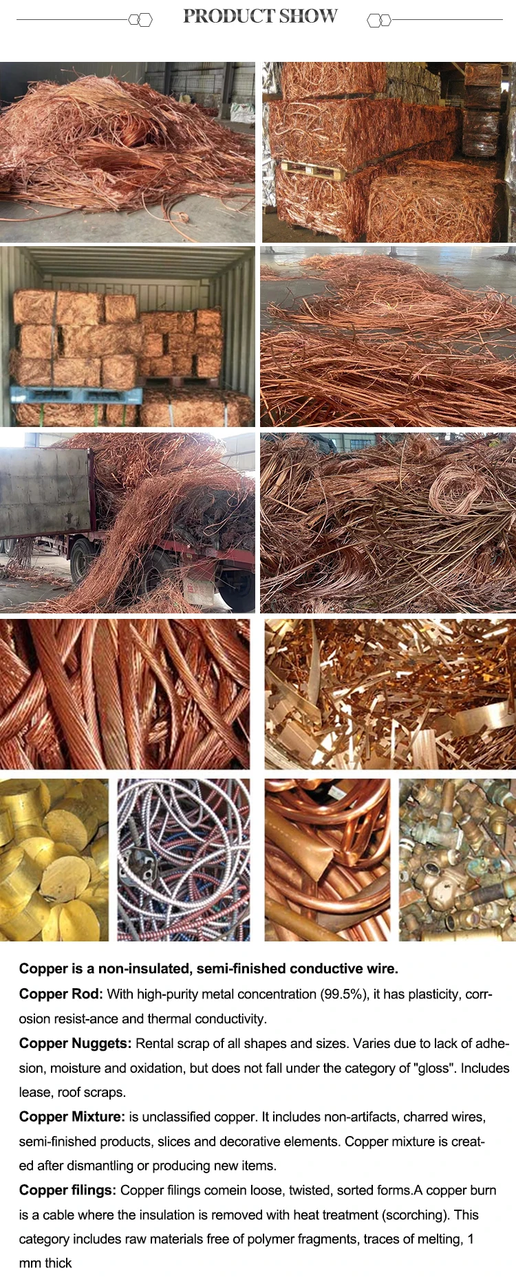 Clean Copper Wire Scrap No Plastic or Insulation Can Be Used for Manufacturing and Other Applications