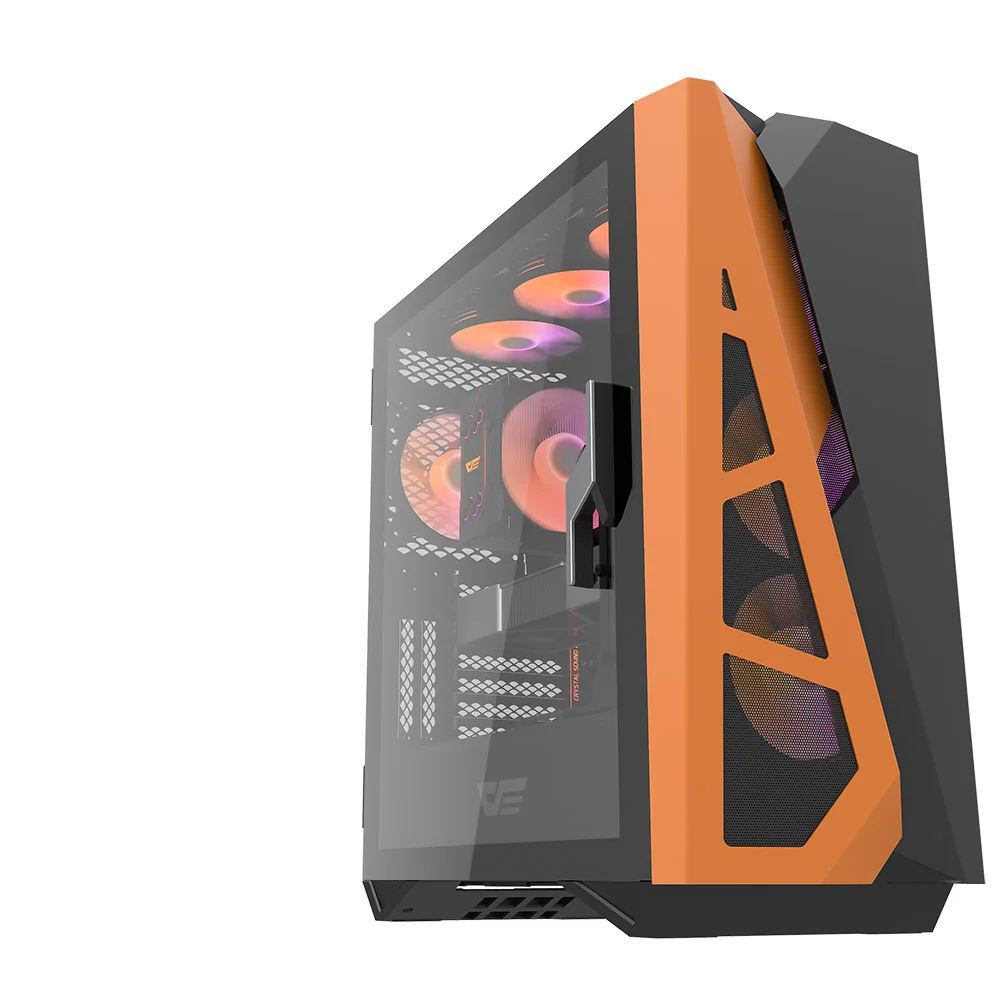 DarkFlash ATX RGB Gaming Pc Computer Case Plexiglass Horizontal Cooled Cpu Cabinet Gaming Computer Pc case