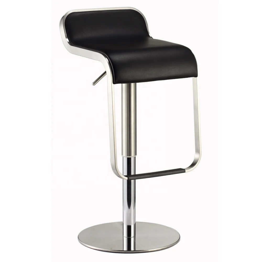 Adjustable Synthetic Leather Bar Stool with Footrest Hot Sale Short Back Swivel Metal Modern Kitchen Style Furniture Color