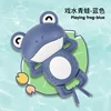 Blue playful happy frog