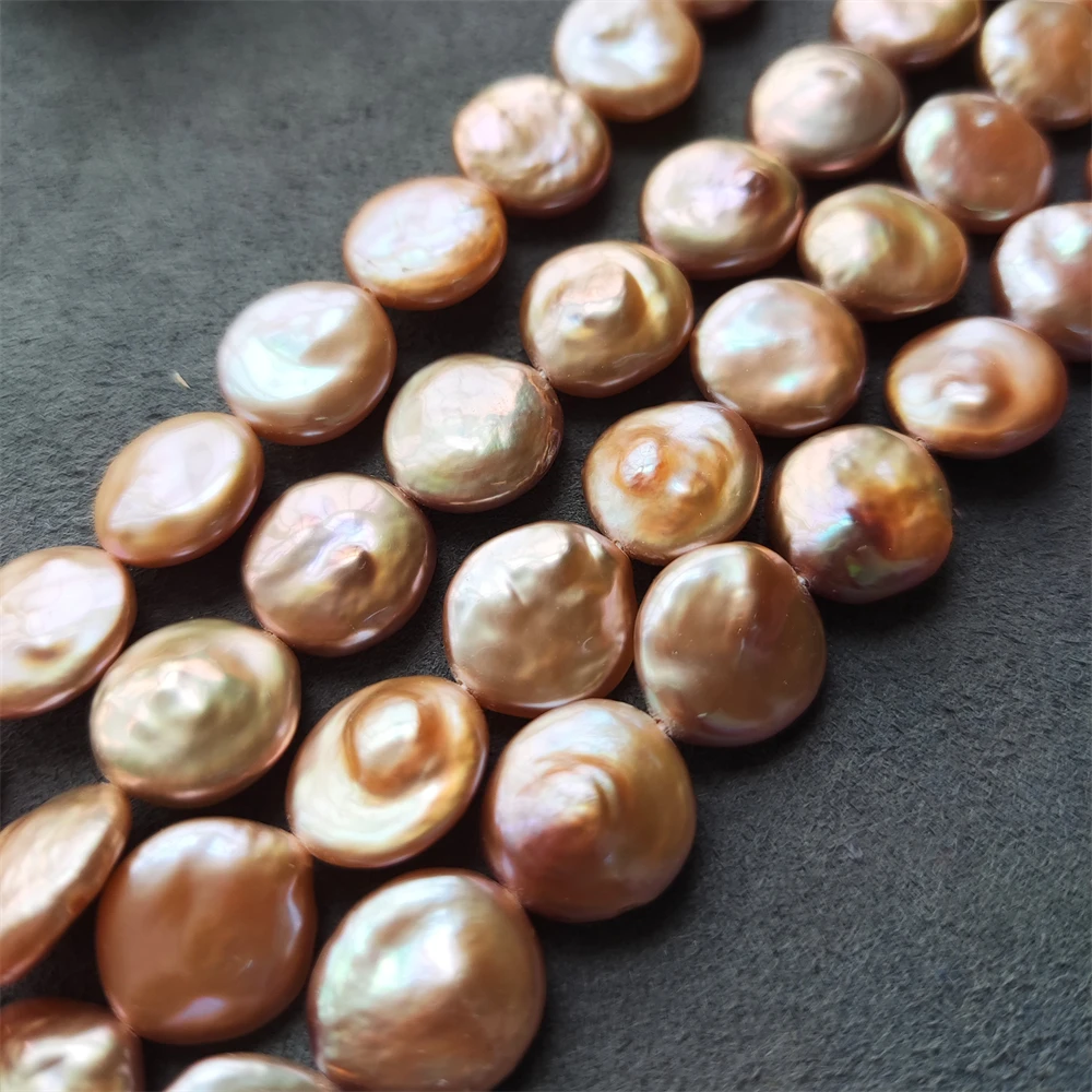 Factory Price 10mm High Luster Baroque Thick Button Pearl Natural  Freshwater Pearl Coin Shaped Loose Beads Gems Pearl Diy Crafts