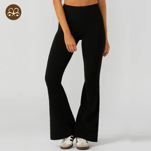 Custom Logo Active Wear Outfits Women Gym Sport Wear Fitness Flared Leggings Comfortable Yoga Leggings