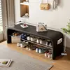 120cm High-End Black U-Shaped Shoe Changing Stool