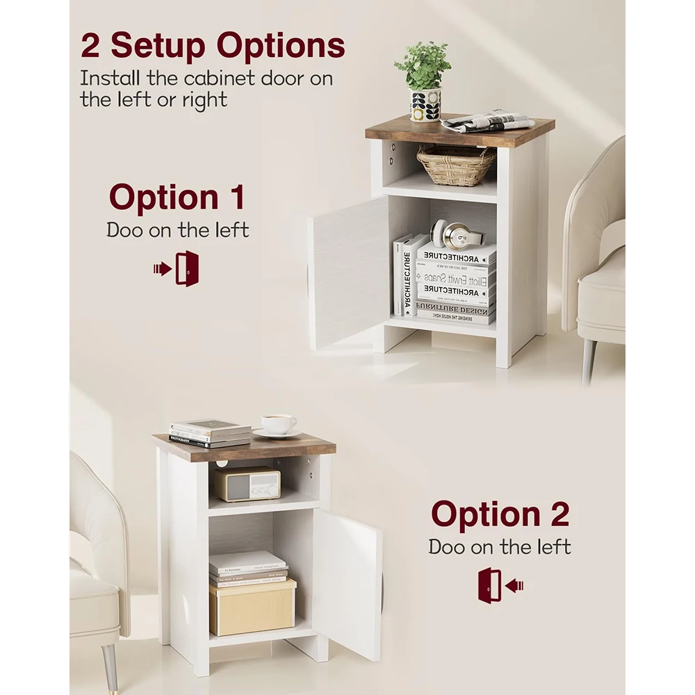 product farmhouse modern wooden nightstand with shelf and barn door side table set of 1 for bedroom white-5