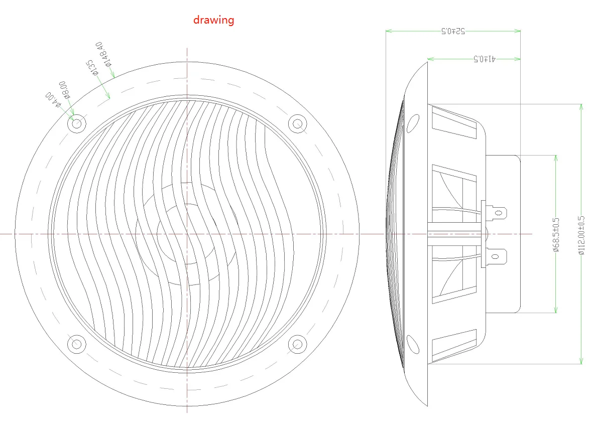 Erisson Outdoor Sound 5.25'' Midwoofer Speaker Waterproof Marine