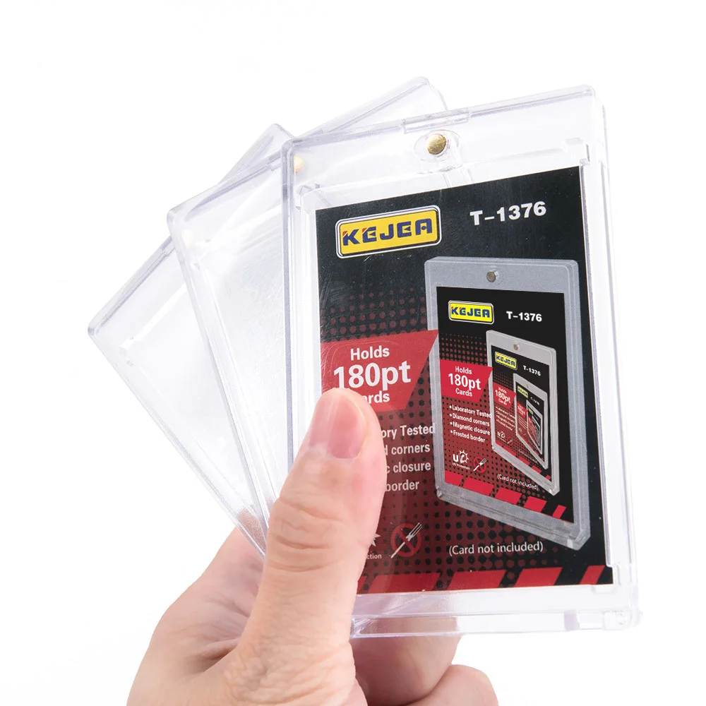 UV Protection 180 PT Magnetic Closure Acrylic Card Holder Magnet Loaders  Acrylic Card Sleeves Magnetic Card Holder Case