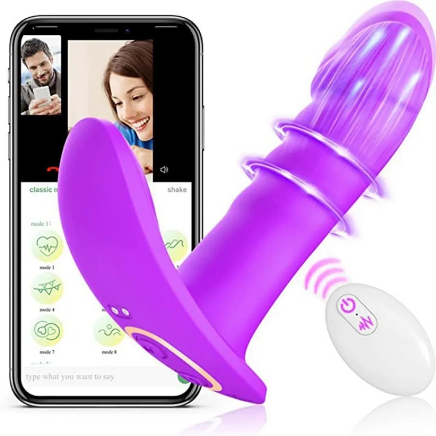 Women's Wireless APP Remote G-Spot Vibrator Multi-Frequency Clitoris Stimulator And Dildo Wearable Sex Toys_voghion.com