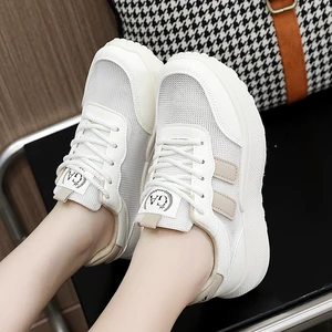 G2605 New Mesh Breathable Women's Shoes Autumn Heightened Thick-soled Campus Student Casual Sneakers