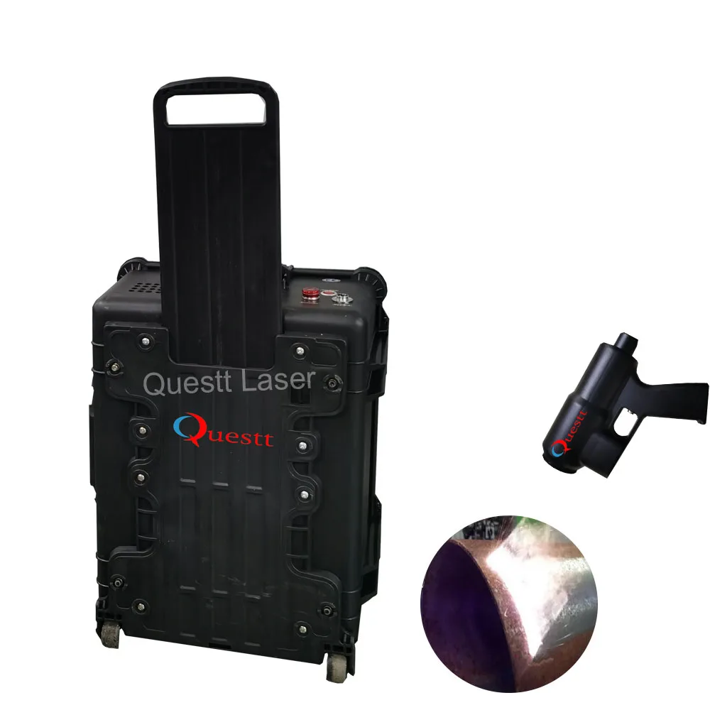 Dual Axis Laser Rust Removal Machine for Cleaning Outdoor with Suitcase 100W Mopa Laser