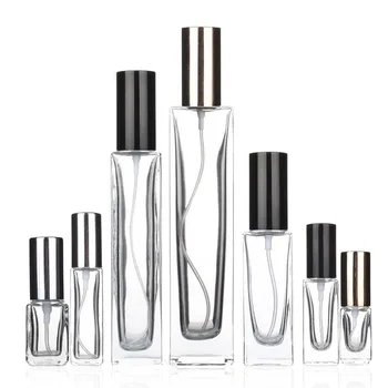 5ml-100ml square type clear glass perfume spray bottle atomizer pump fine mist sprayer perfume bottle