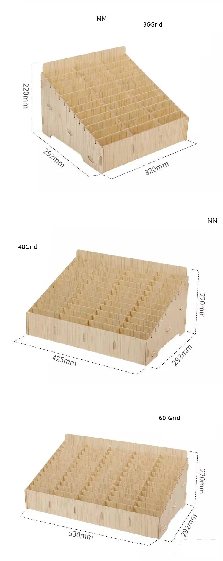 BENECREAT 24-Grid Wooden Cell Phone Storage Box, Beige mobiele telefoon management opbergdoos desktop organisator voor kantoor-en schoolbenodigdheden, Maple Wood Color