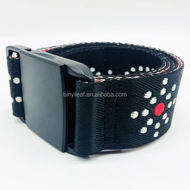 Custom Jacquard Logo Belt with Magnetic Buckle - Nylon Woven