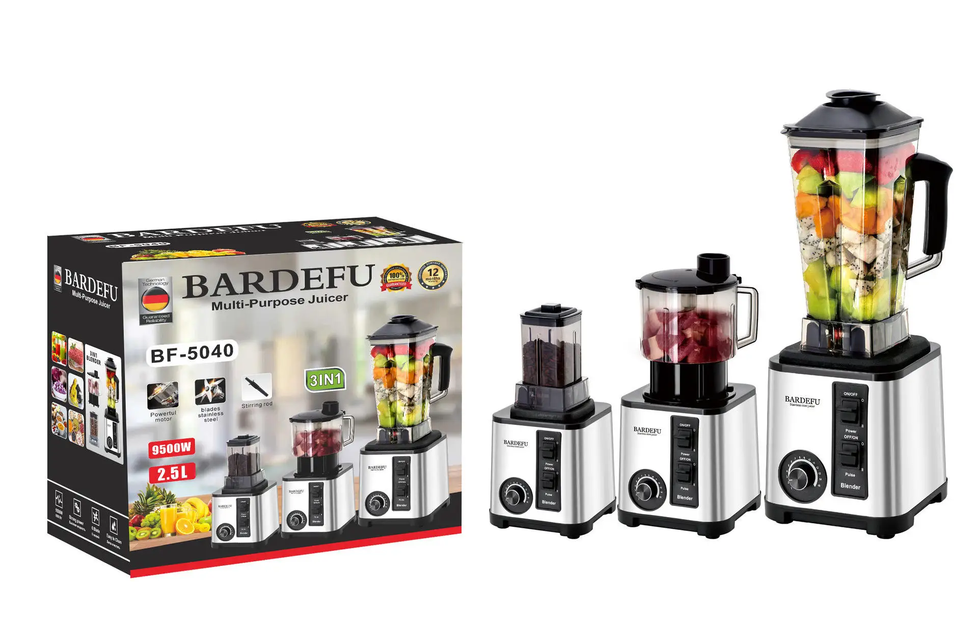 調理器具 JOYTEC MULTI SLICE & BLENDER SB-20N Heavy Duty Multifunctional Blender and Juicer for Smoothies