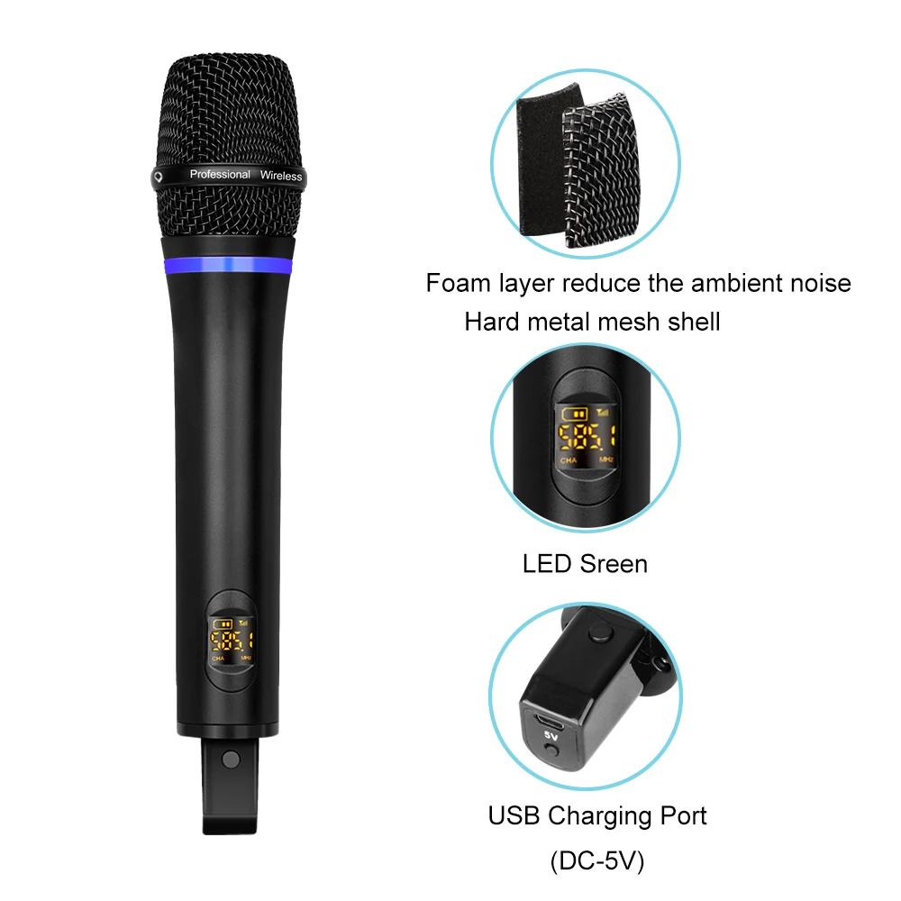 Depusheng ワイヤレスマイクシステム Amazon.com: Depusheng Wireless Microphone System, VHF Fixed