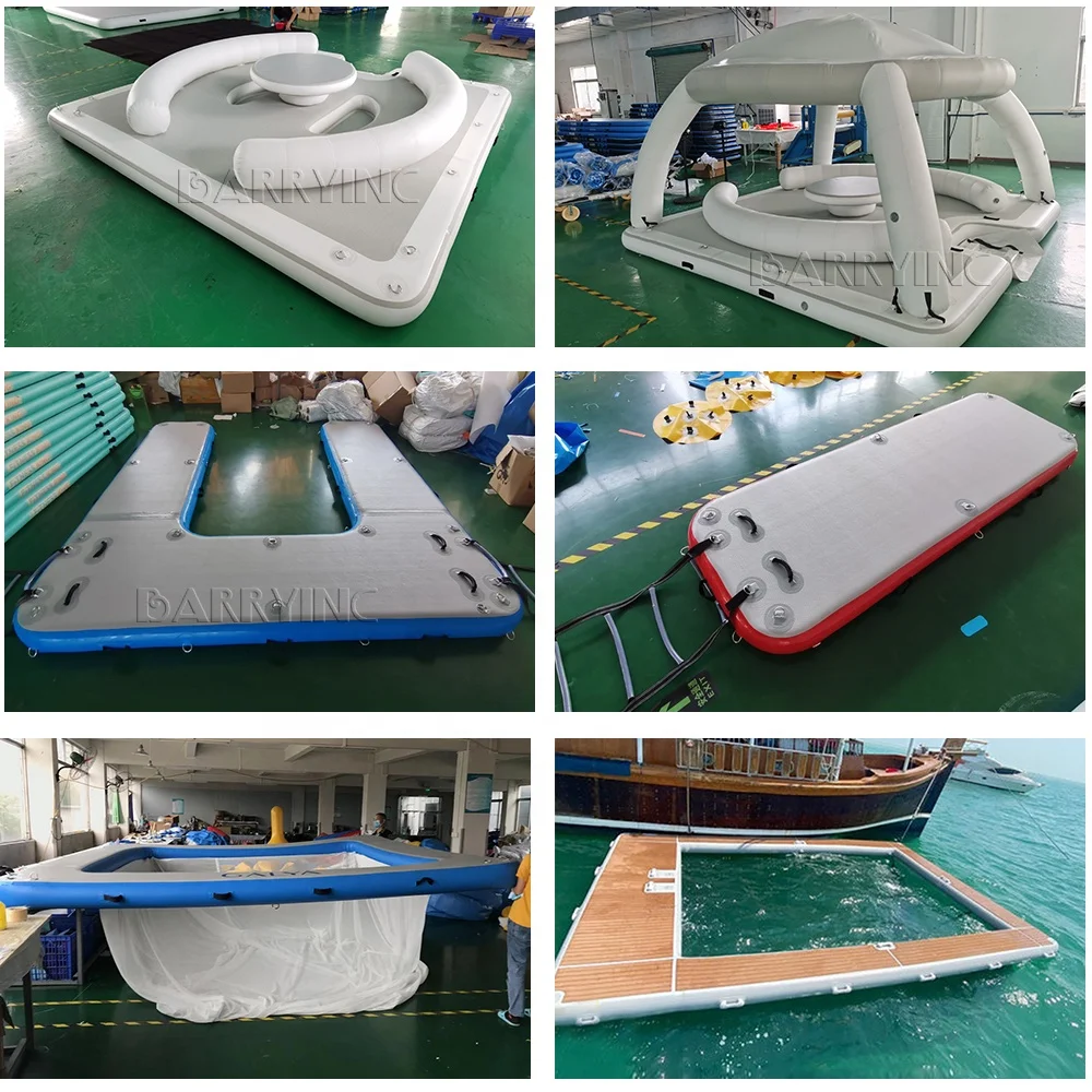 Custom Make Luxury Water Inflatables Activities Dock Inflatable Floating Pool Swim Inflatable Pontoon Raft for Jet Ski Boat