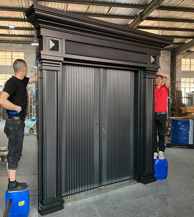 TECHTOP Customized Decorative Sliding Gate Solid Core Interior Doors Fan Gate Design Manual Retractable Gate for Villa