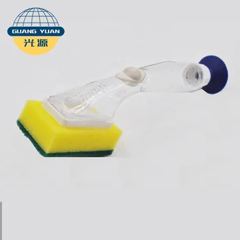 China Factory Hot Sale Handle PP Dish brush with transparent handle/kitchen brush/sponge replaceable brush head