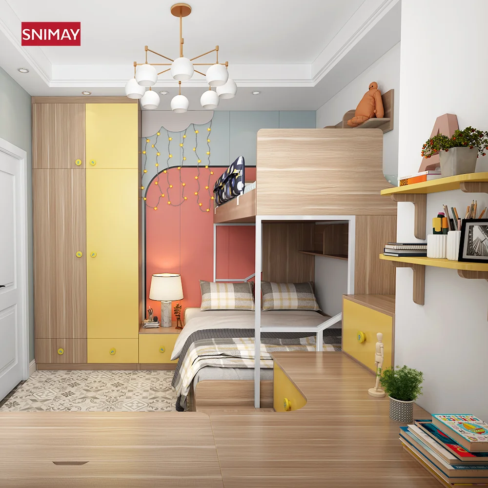 Cama Loft Personalizada com Estrutura de Madeira para Crianças, image size:1000x1000