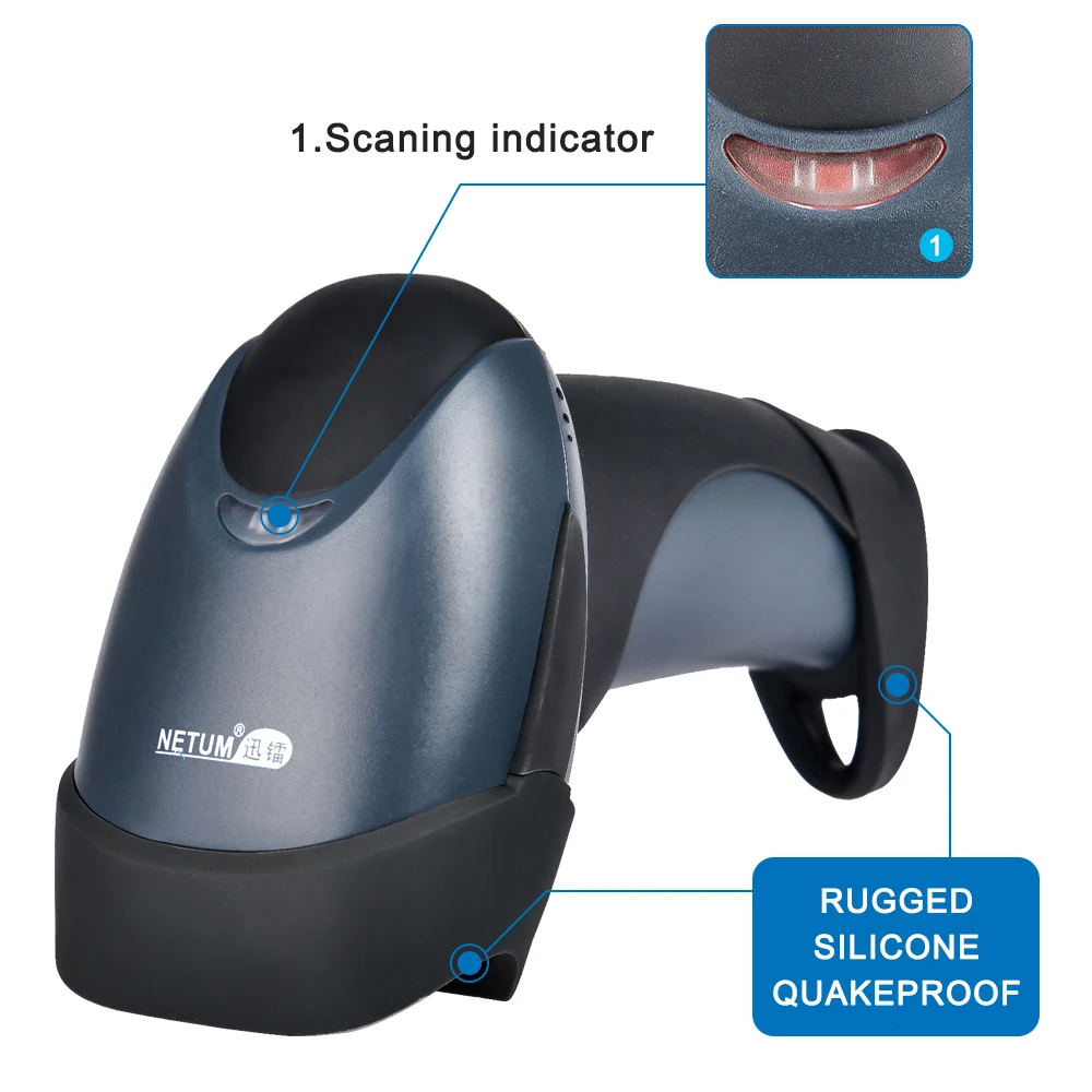 Netum M1 M10 Plug and Play Handheld Barcode Reader Wired USB 1D Barcode Scanner