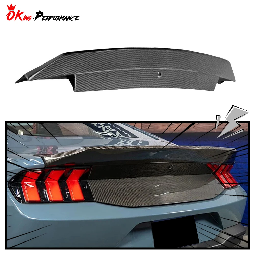 High Kick SA Style Carbon Fiber Rear Spoiler Trunk Base Lid For Ford Mustang GEN7 S650 2024-On