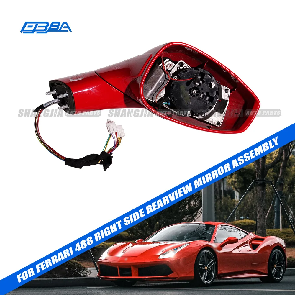 Përdorim direkt Zëvendësim i rëndësishëm Pjesa e djathtë e pasqyrës së kuqe për Ferrarri 488 OE 87012710